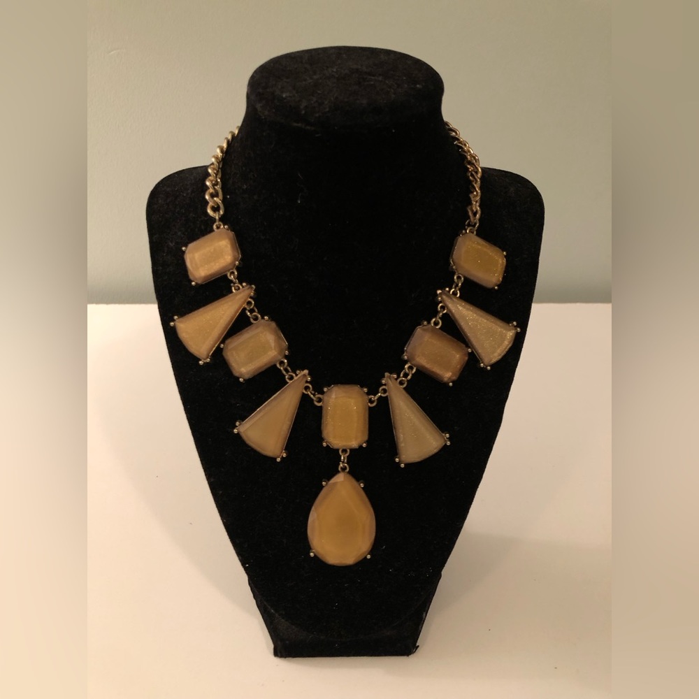 Gold Sparkle Stone Statement Necklace